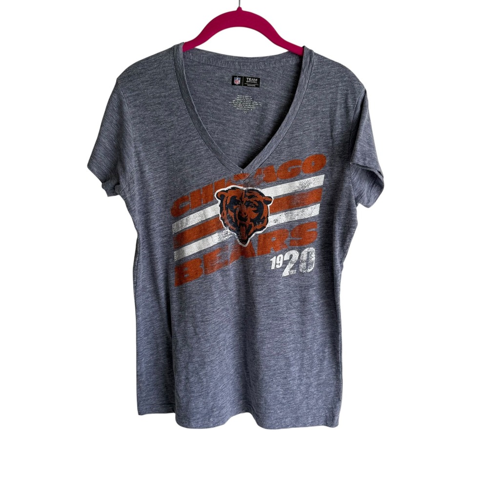 NFL Team Apparel Chicago Bears Ladies V-Neck Short Sleeve‎ Tee, L